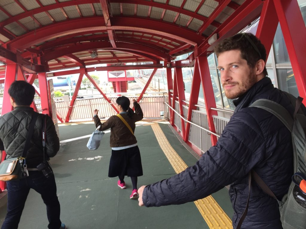 Getting onto the ferry in Kagoshima