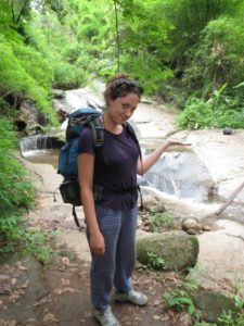 Natalie by a river