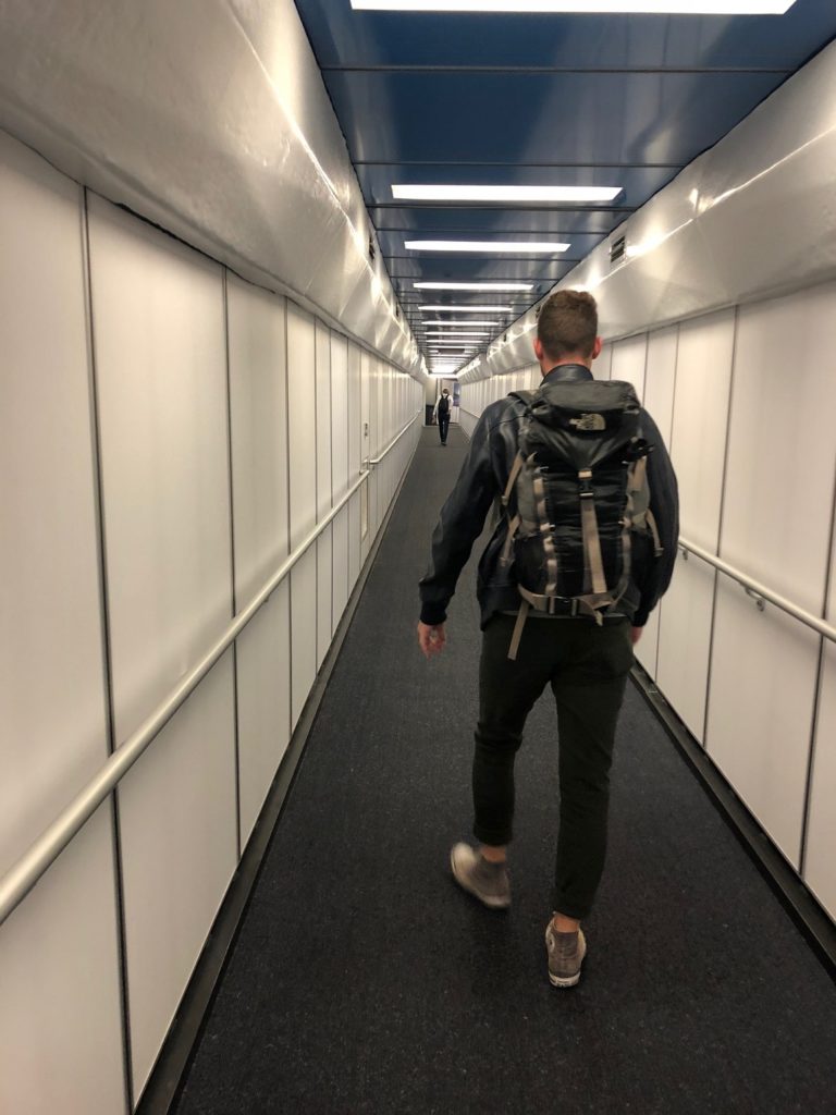 Going to the plane on the way home